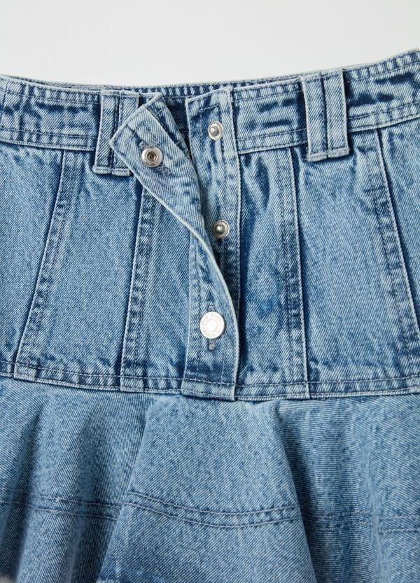 Ovs Minigonna In Denim Con Volant