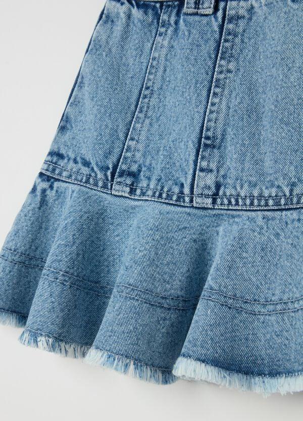 Ovs Minigonna In Denim Con Volant