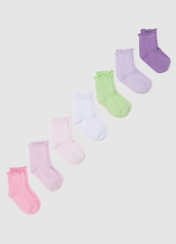 Ovs Multipack sette calze corte con bordo ondulato