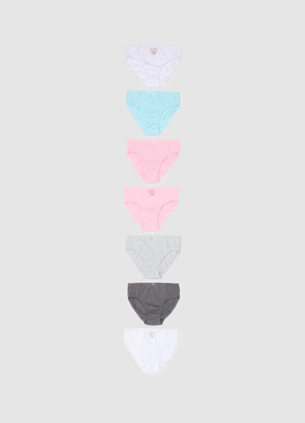 Ovs Multipack sette slip in cotone con fiocchetto