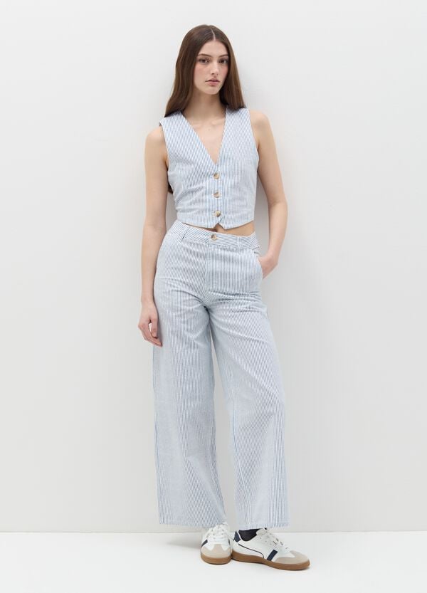 Ovs Pantalone a gamba larga fantasia a righe