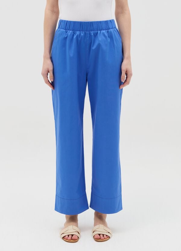 Ovs Pantalone A Gamba Larga In Cotone Stretch Blu