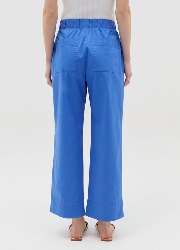 Ovs Pantalone A Gamba Larga In Cotone Stretch Blu