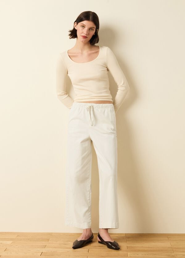 Ovs Pantalone A Gamba Larga In Cotone Stretch