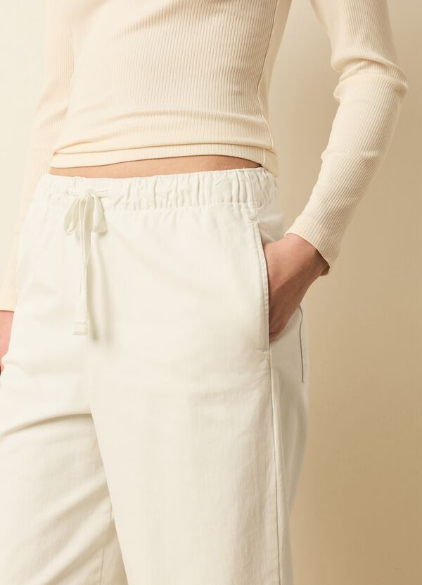 Ovs Pantalone a gamba larga in cotone stretch