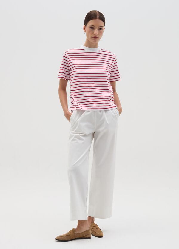 Ovs Pantalone a gamba larga in cotone stretch