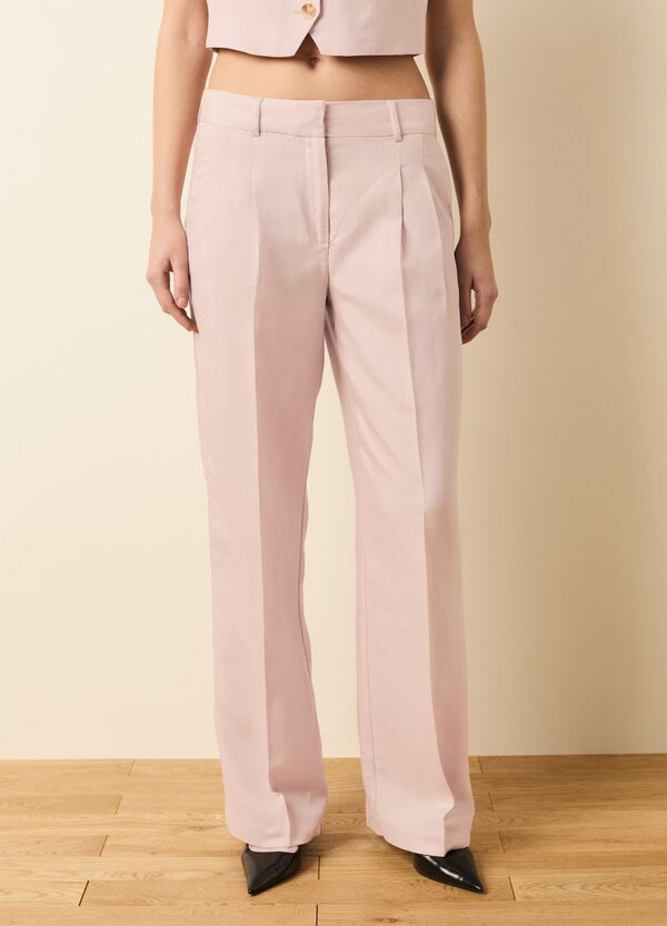 Ovs Pantalone A Gamba Larga In Lyocell E Lino