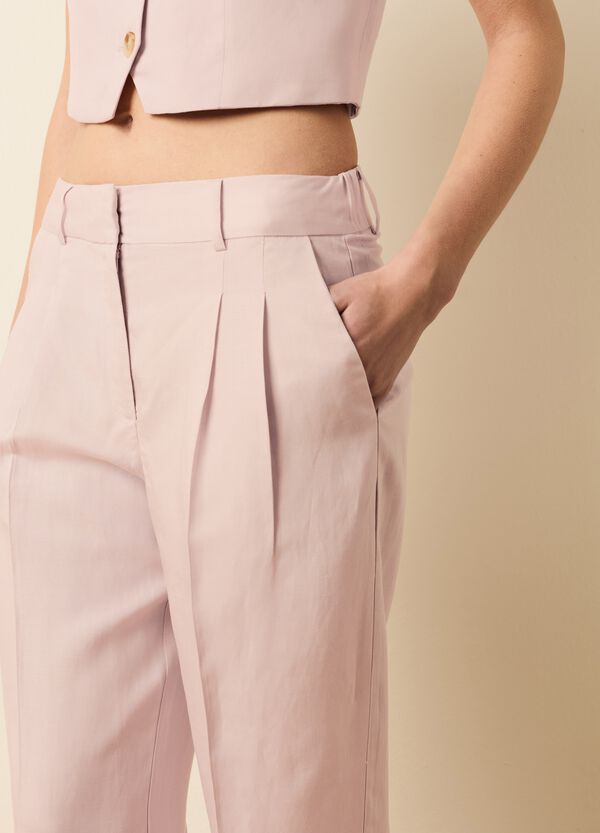 Ovs Pantalone A Gamba Larga In Lyocell E Lino