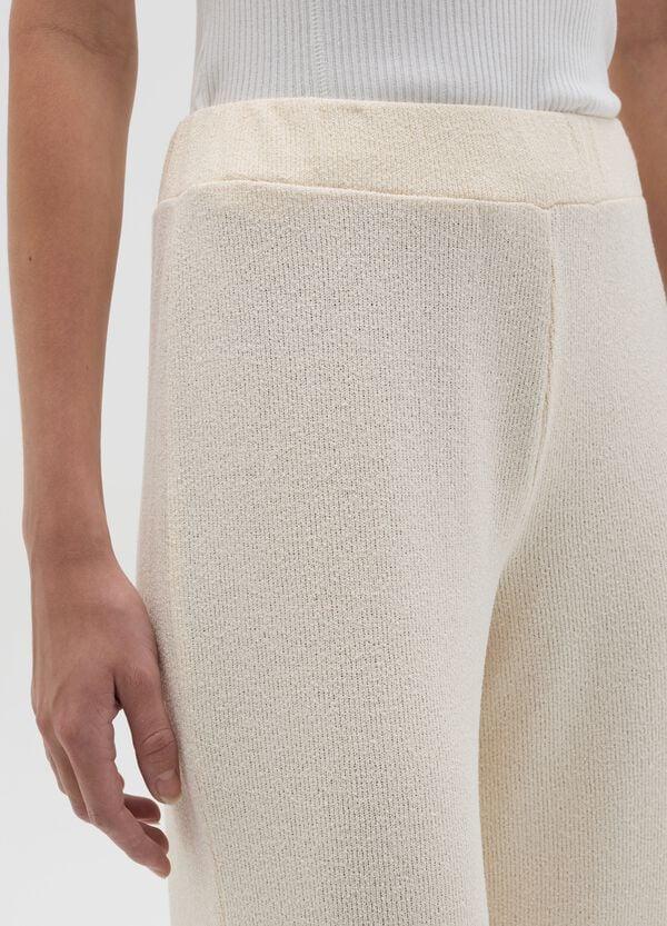 Ovs Pantalone A Gamba Larga In Maglia Crema