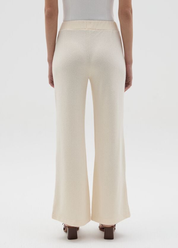 Ovs Pantalone A Gamba Larga In Maglia Crema