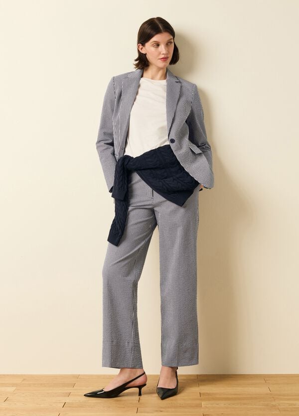 Ovs Pantalone a gamba larga righe sottili