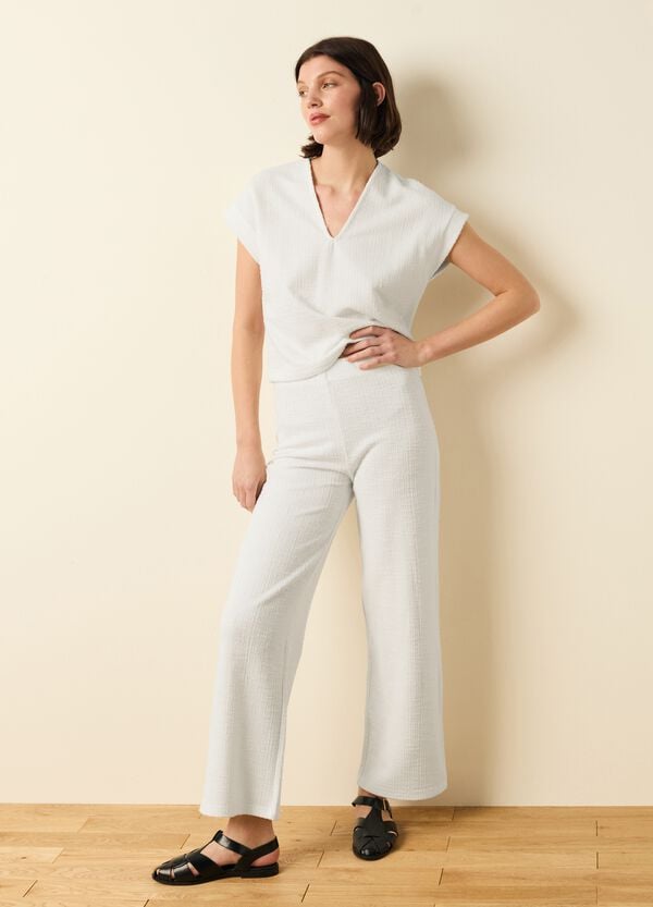 Ovs Pantalone a gamba larga trama lavorata