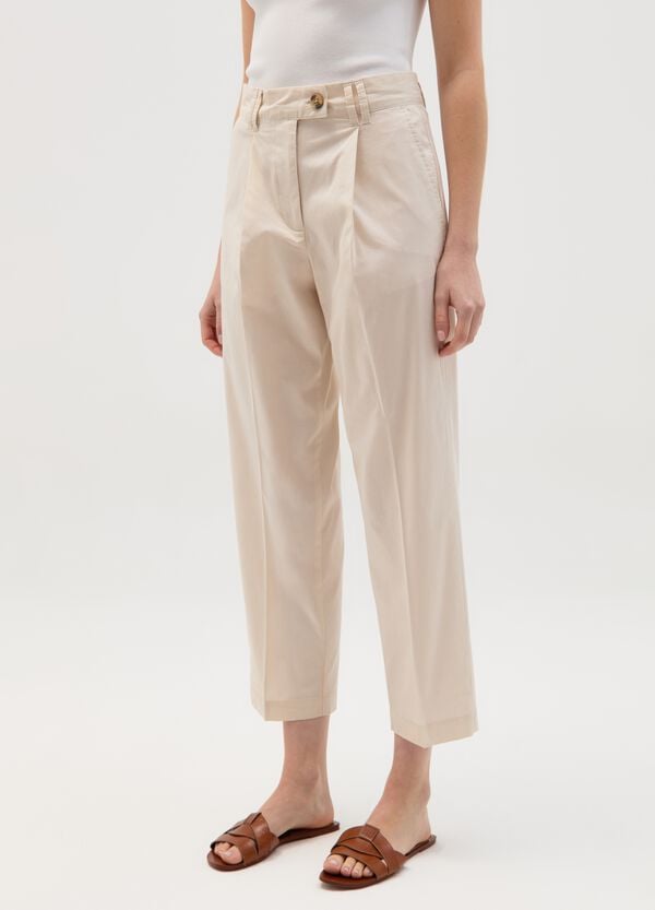 Ovs Pantalone A Sigaretta Crop Con Pinces