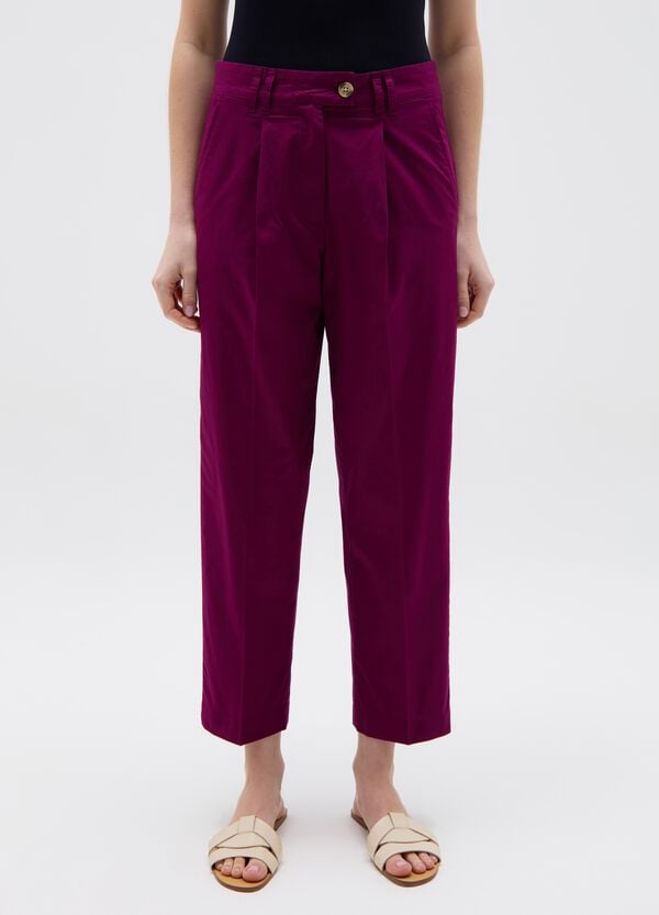 Ovs Pantalone A Sigaretta Crop Con Pinces