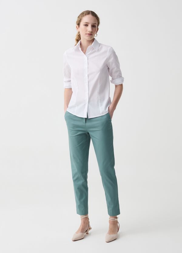Ovs Pantalone a sigaretta in cotone stretch