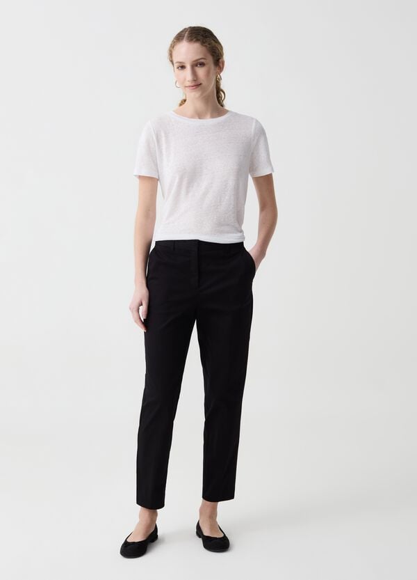 Ovs Pantalone a sigaretta in cotone stretch