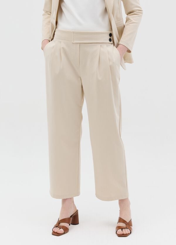 Ovs Pantalone Beige Con Pinces