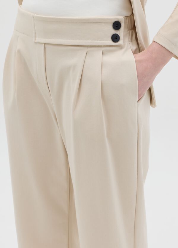 Ovs Pantalone Beige Con Pinces