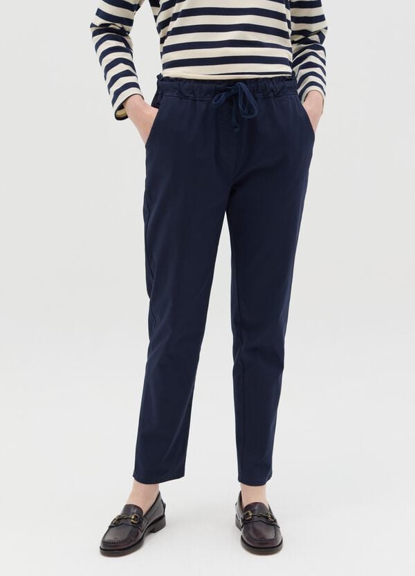 Ovs Pantalone Blu In Cotone Stretch