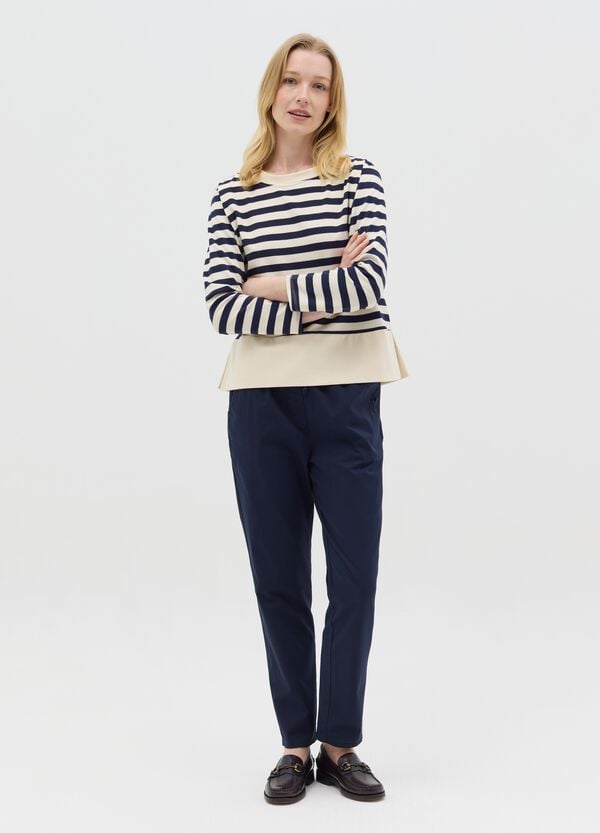 Ovs Pantalone blu in cotone stretch