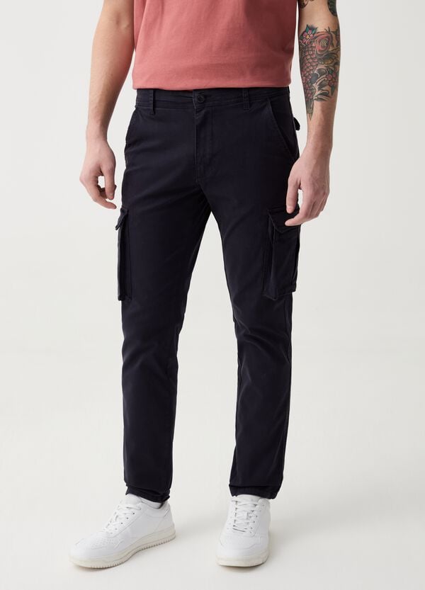 Ovs Pantalone Cargo Slim Fit In Twill Stretch