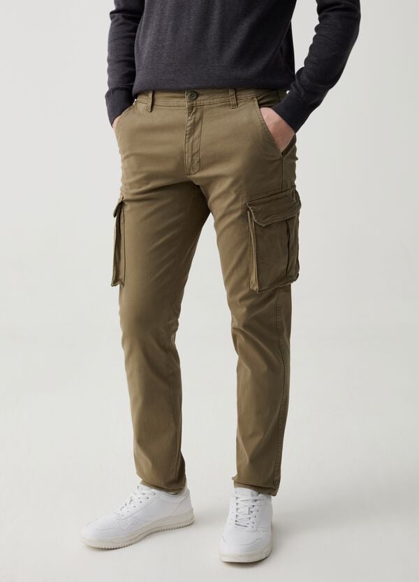 Ovs Pantalone Cargo Slim Fit In Twill Stretch
