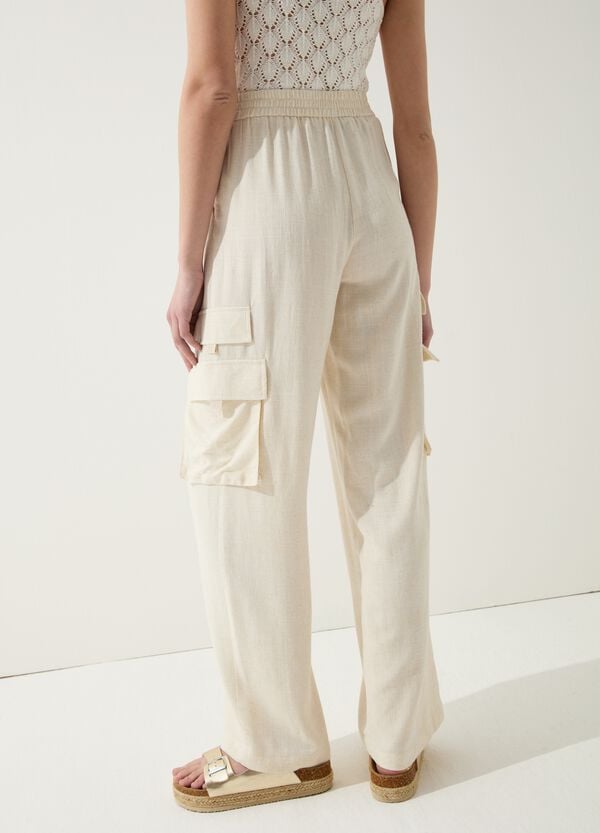 Ovs Pantalone Cargo Wide Leg Con Pinces