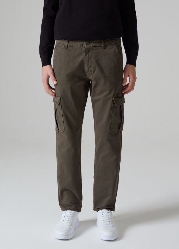 Ovs Pantalone Chino Cargo In Cotone Stretch