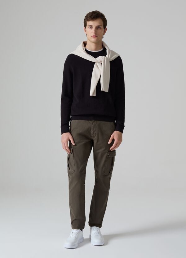 Ovs Pantalone chino cargo in cotone stretch