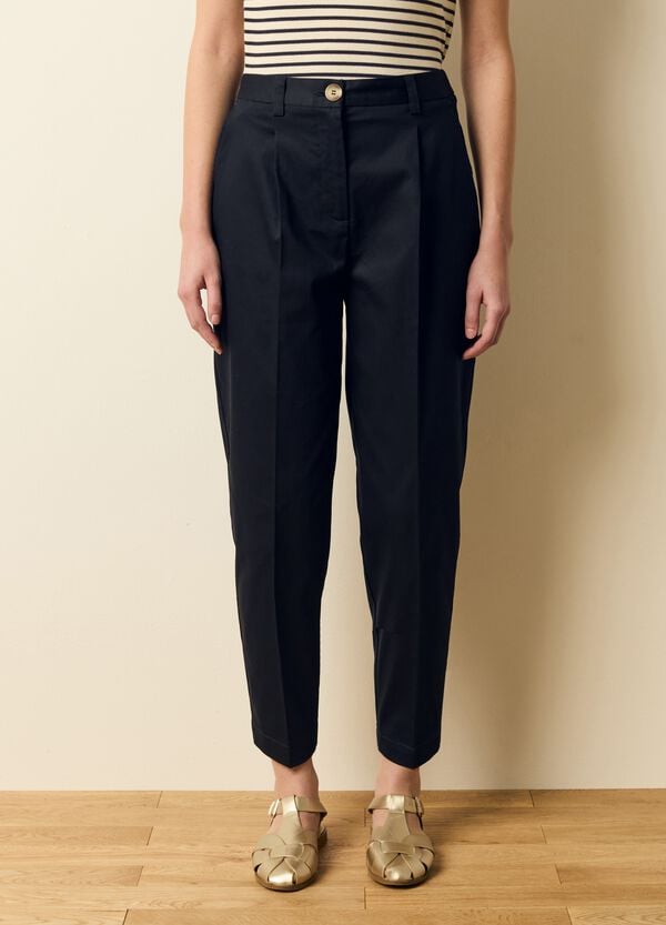 Ovs Pantalone Chino Cropped Con Pinces