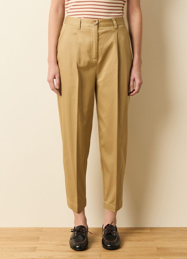 Ovs Pantalone Chino Cropped Con Pinces