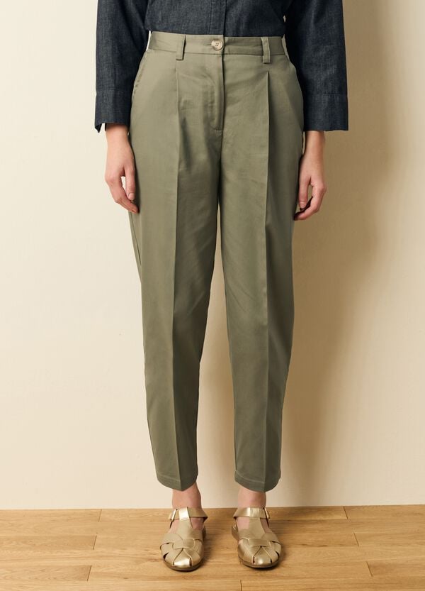 Ovs Pantalone Chino Cropped Con Pinces