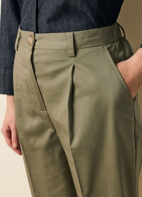 Ovs Pantalone Chino Cropped Con Pinces