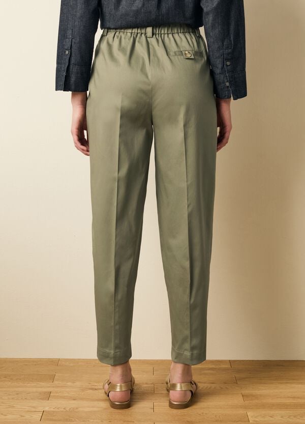 Ovs Pantalone Chino Cropped Con Pinces