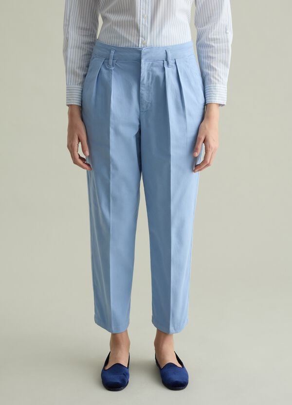 Ovs Pantalone Chino Cropped Con Pinces