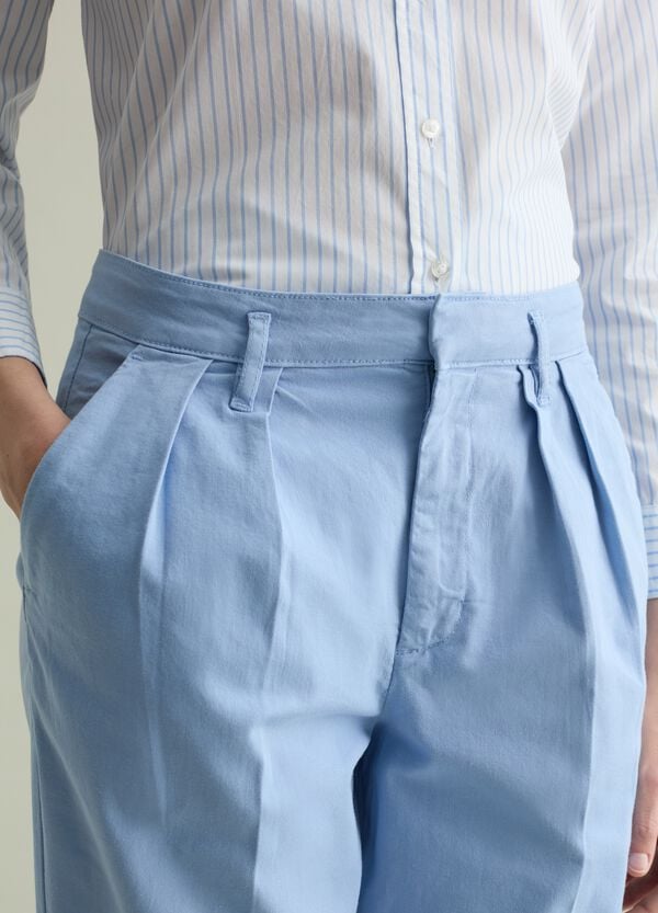 Ovs Pantalone Chino Cropped Con Pinces