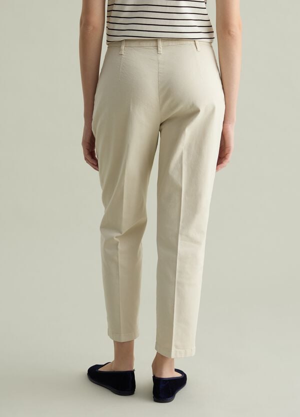 Ovs Pantalone Chino Cropped Con Pinces