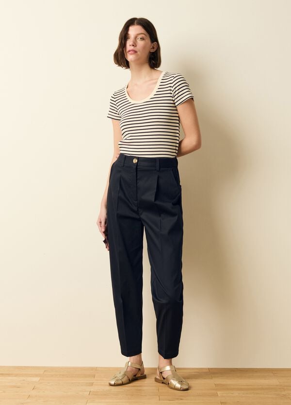 Ovs Pantalone chino cropped con pinces