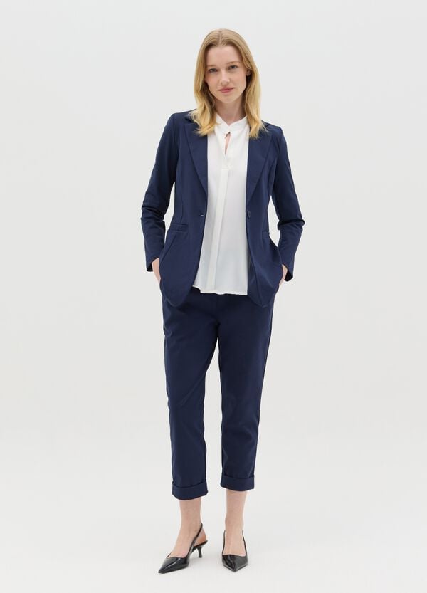 Ovs Pantalone chino cropped con risvolti