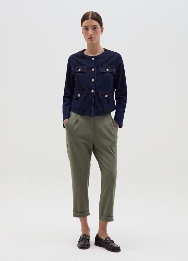 Ovs Pantalone chino cropped con risvolti