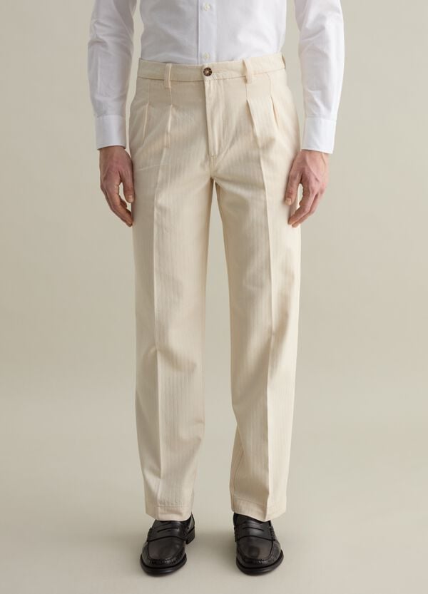 Ovs Pantalone Chino Gessato Con Pinces