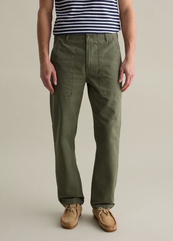 Ovs Pantalone Chino In Cotone E Lino