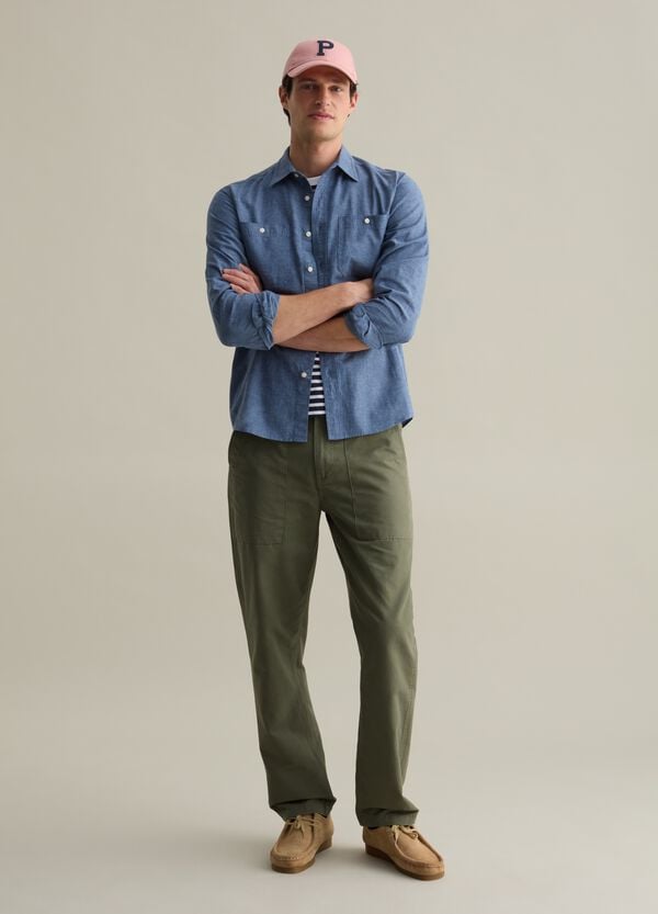 Ovs Pantalone chino in cotone e lino