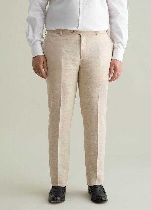 Ovs Pantalone Chino Oversize In Lino Plus Size