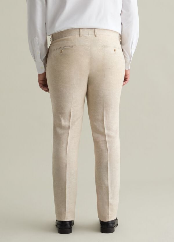 Ovs Pantalone Chino Oversize In Lino Plus Size