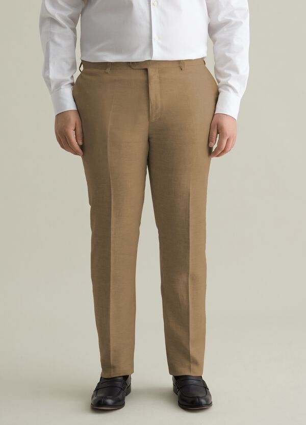 Ovs Pantalone Chino Oversize In Lino Plus Size