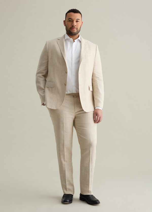 Ovs Pantalone chino oversize in lino Plus Size