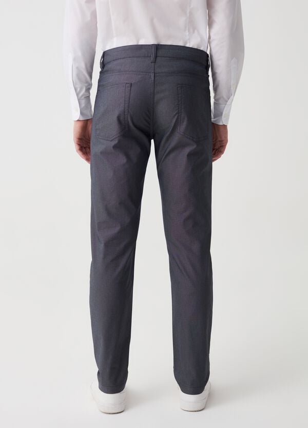 Ovs Pantalone Cinque Tasche Con Micro Trama