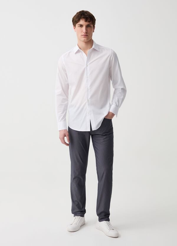 Ovs Pantalone cinque tasche con micro trama