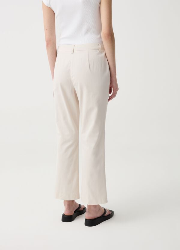 Ovs Pantalone Crop A Sigaretta In Cotone